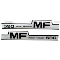Aufkleber Aufklebersatz Haubenaufkleber Typenschild für Massey Ferguson MF 590